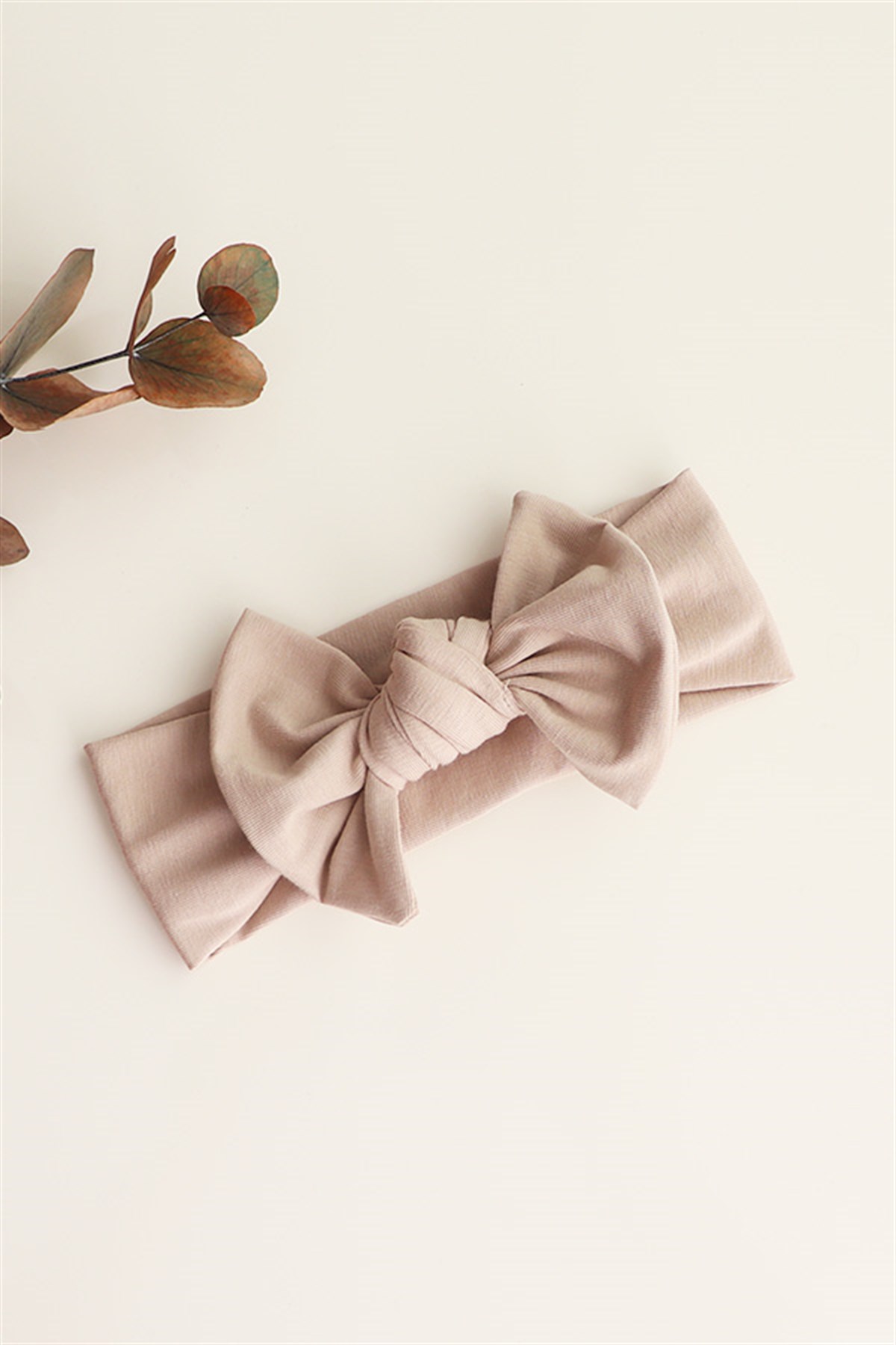 Bej Renkli Düğüm Fiyonk Bandana