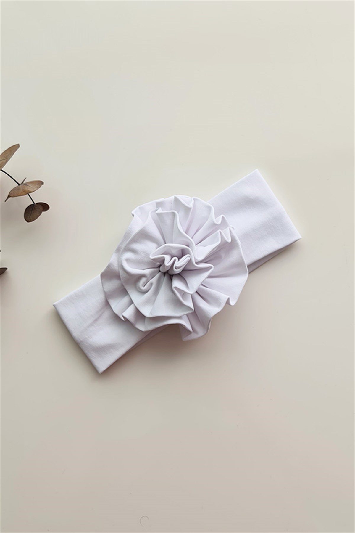Beyaz Renkli Çiçek Bandana