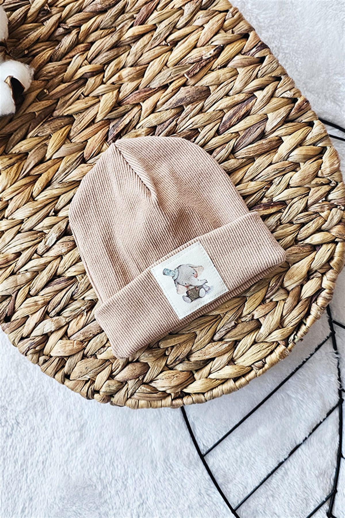 Camel Renkli, %100 Pamuklu Bebek Ribana Bere