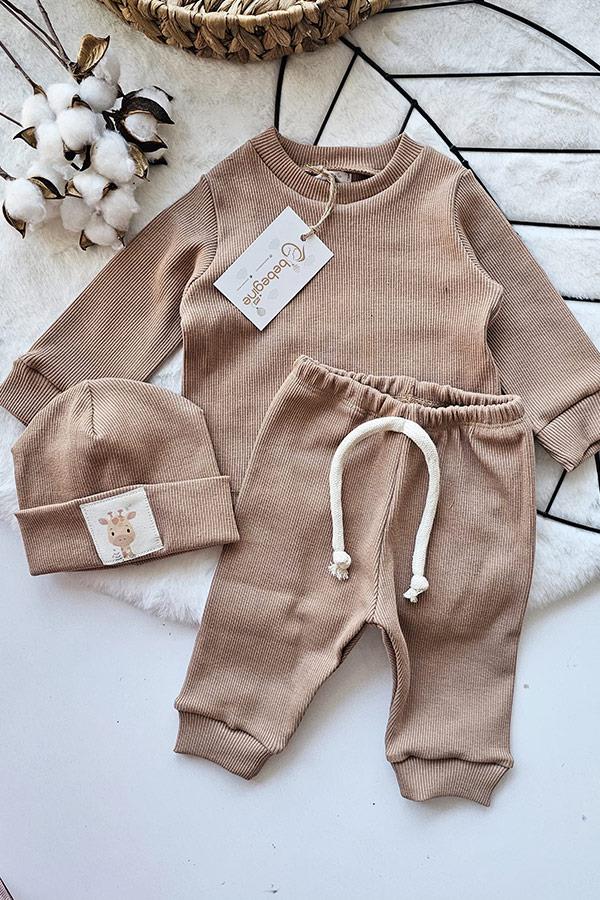 Camel Renkli Bereli Ribana Alt Üst Takım