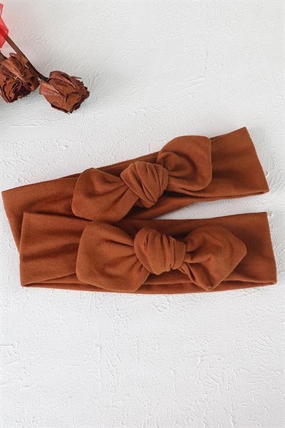Çikolata Kahve Renkli Bebek Tavşan Kulak Bandana