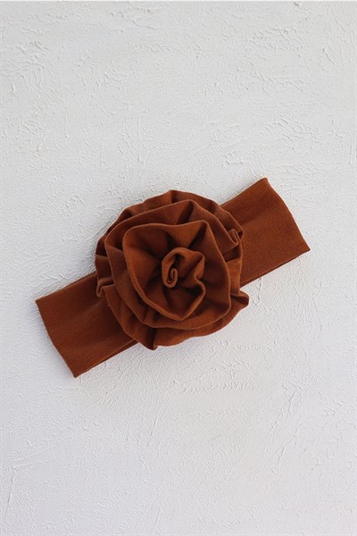 Çikolata Kahve Renkli Çiçek Bandana