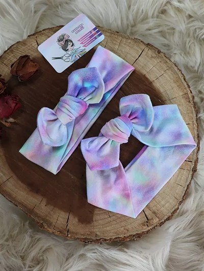 Ebruli Renkler Bebek Tavşan Kulak Bandana