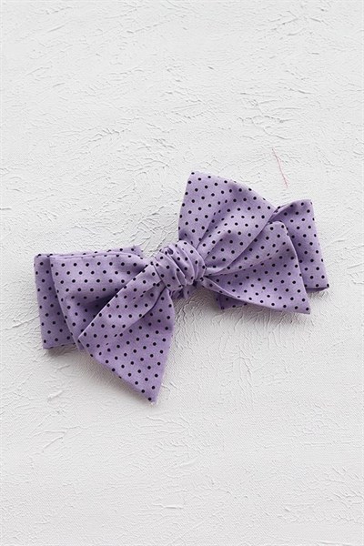Eflatun Renkli Puanlı Bebek Fiyonk Bandana