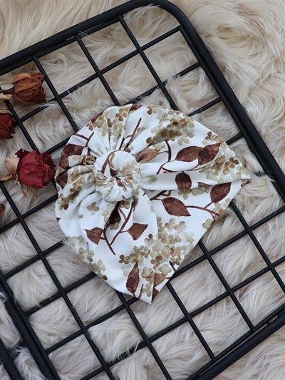 Ekru Renkli Sonbahar Desenli Bebek Donut Bone