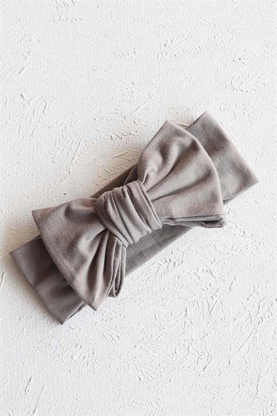 Füme Renkli Fiyonk Penye Bandana