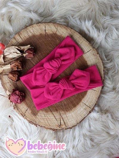 Fuşya Renkli Bebek Tavşan Kulak Bandana