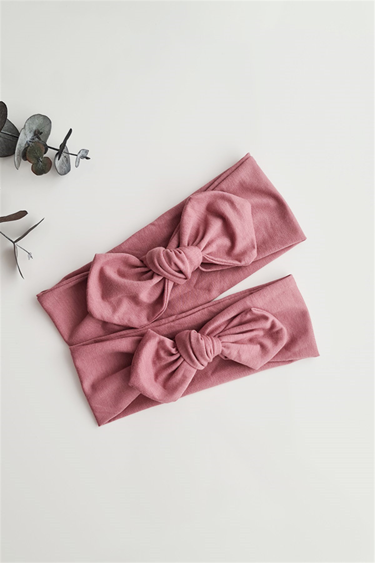 Gül Kurusu Renkli Anne - Bebek Tavşan Kulak Bandana