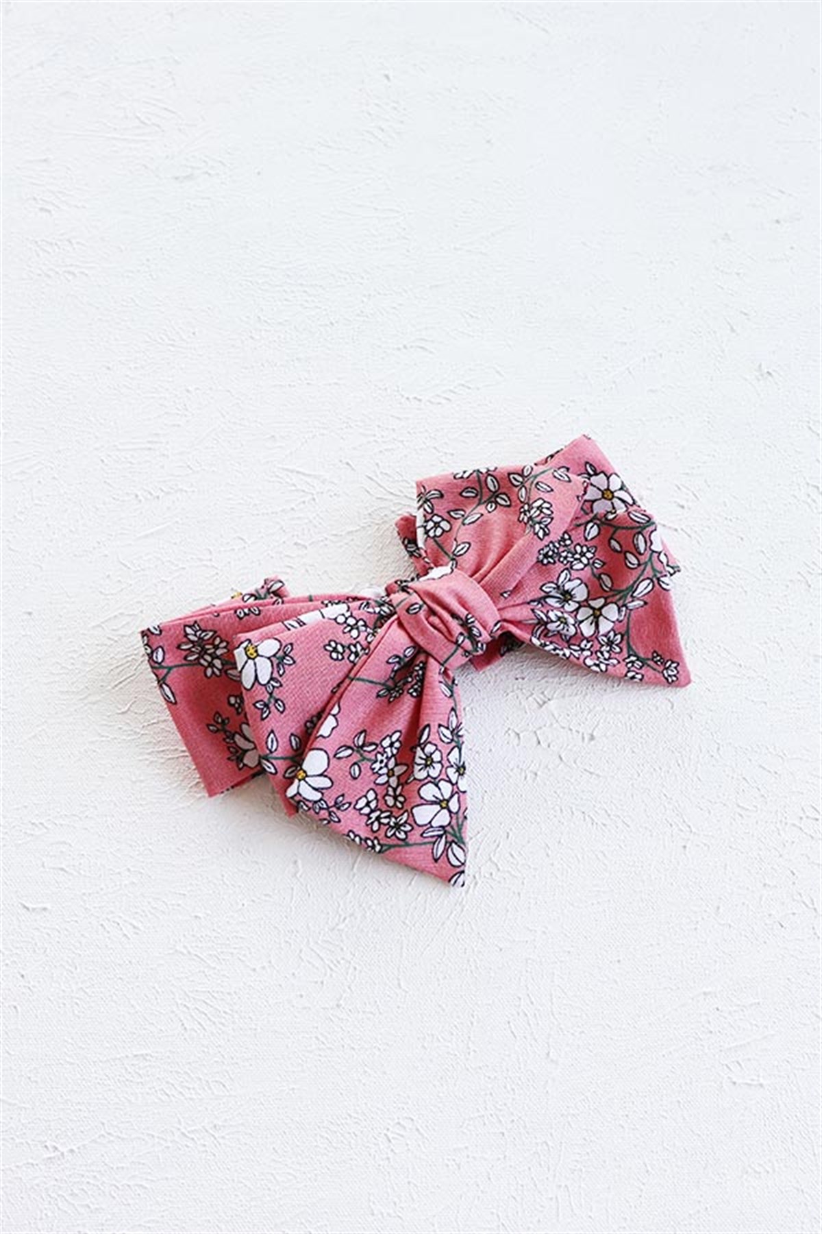 Gül Kurusu Renkli Papatya Motifli Bebek Fiyonk Bandana