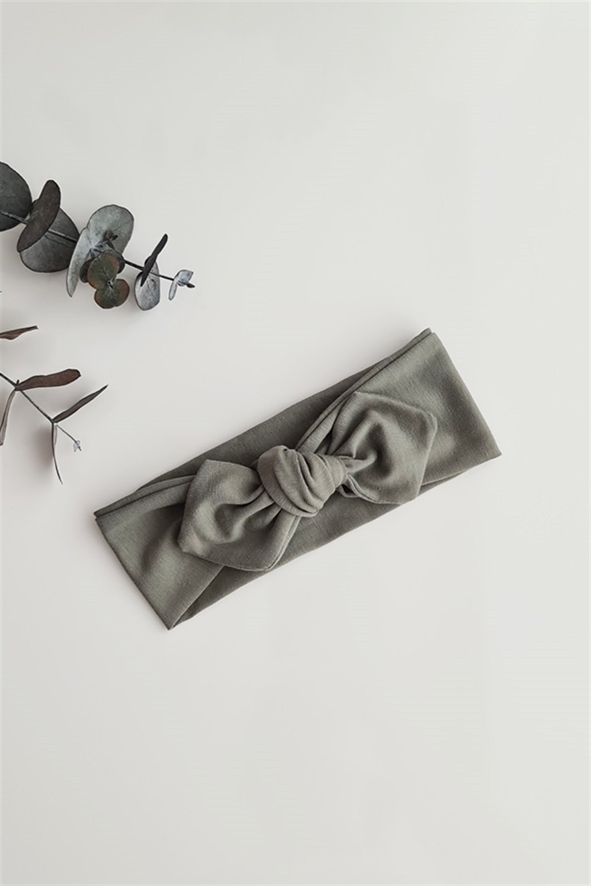 Haki Renkli Tavşan Kulak Bandana