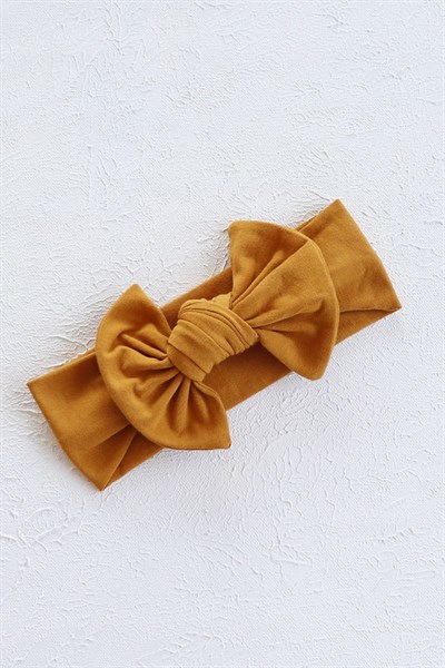 Hardal Renkli Düğüm Fiyonk Bandana