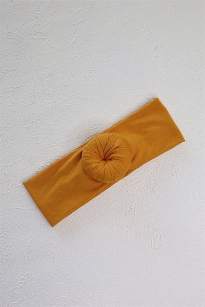Hardal Sarısı Renk Bebek Donut Bandana