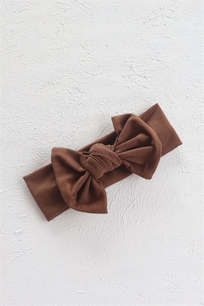 Kahve Renkli Düğüm Fiyonk Bandana