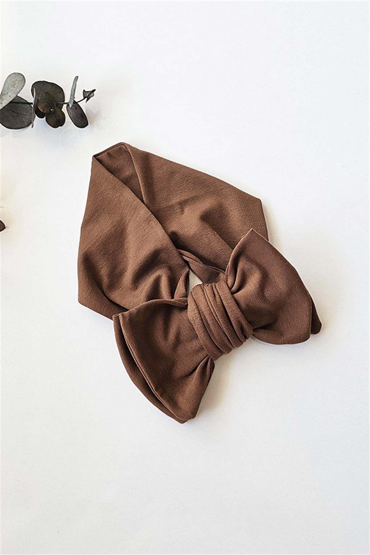 Kahve Renkli XXL Fiyonk Bandana