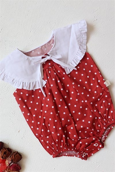 Kiremit Renkli Puanlı Bebek Romper