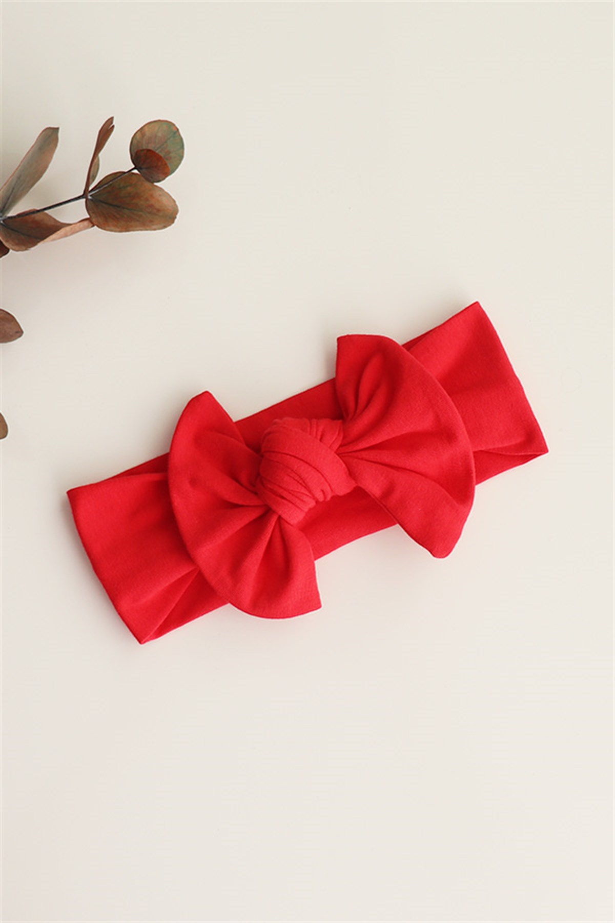 Kırmızı Renkli Düğüm Fiyonk Bandana