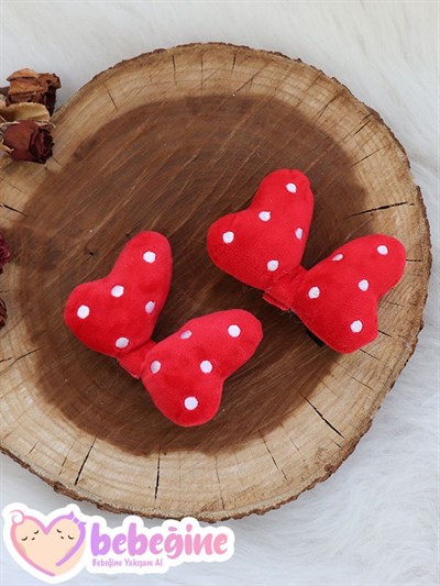Kırmızı Renkli Mini Mouse Figürlü Büyük Klips Toka