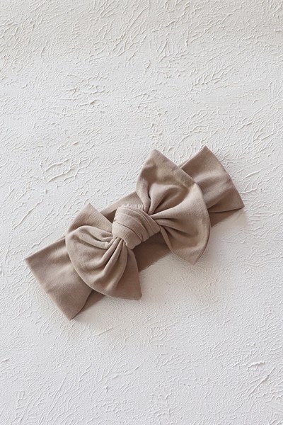 Koyu Bej Renkli Düğüm Fiyonk Bandana