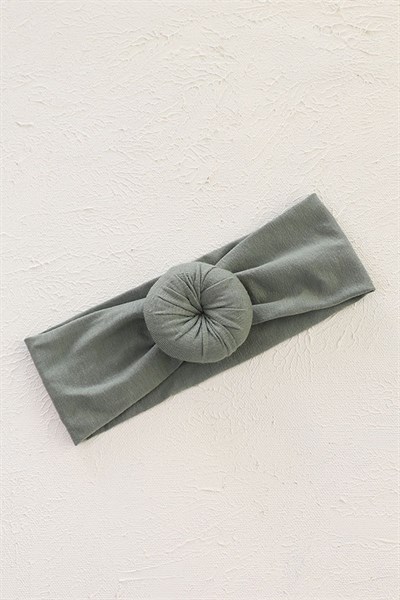 Koyu Çağla Renkli Bebek Donut Bandana