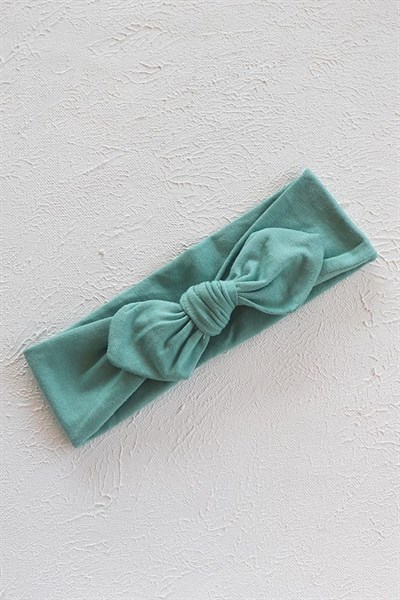 Koyu Çağla Renkli Bebek Tavşan Kulak Bandana