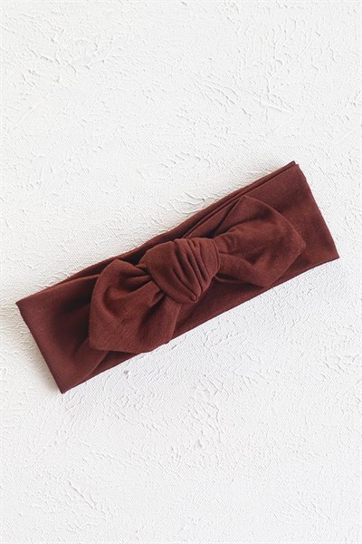 Koyu Kahve Renkli Bebek Tavşan Kulak Bandana