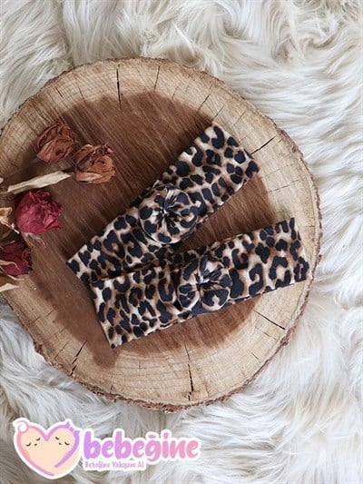 Leopar Desenli Bebek Donut Bandana