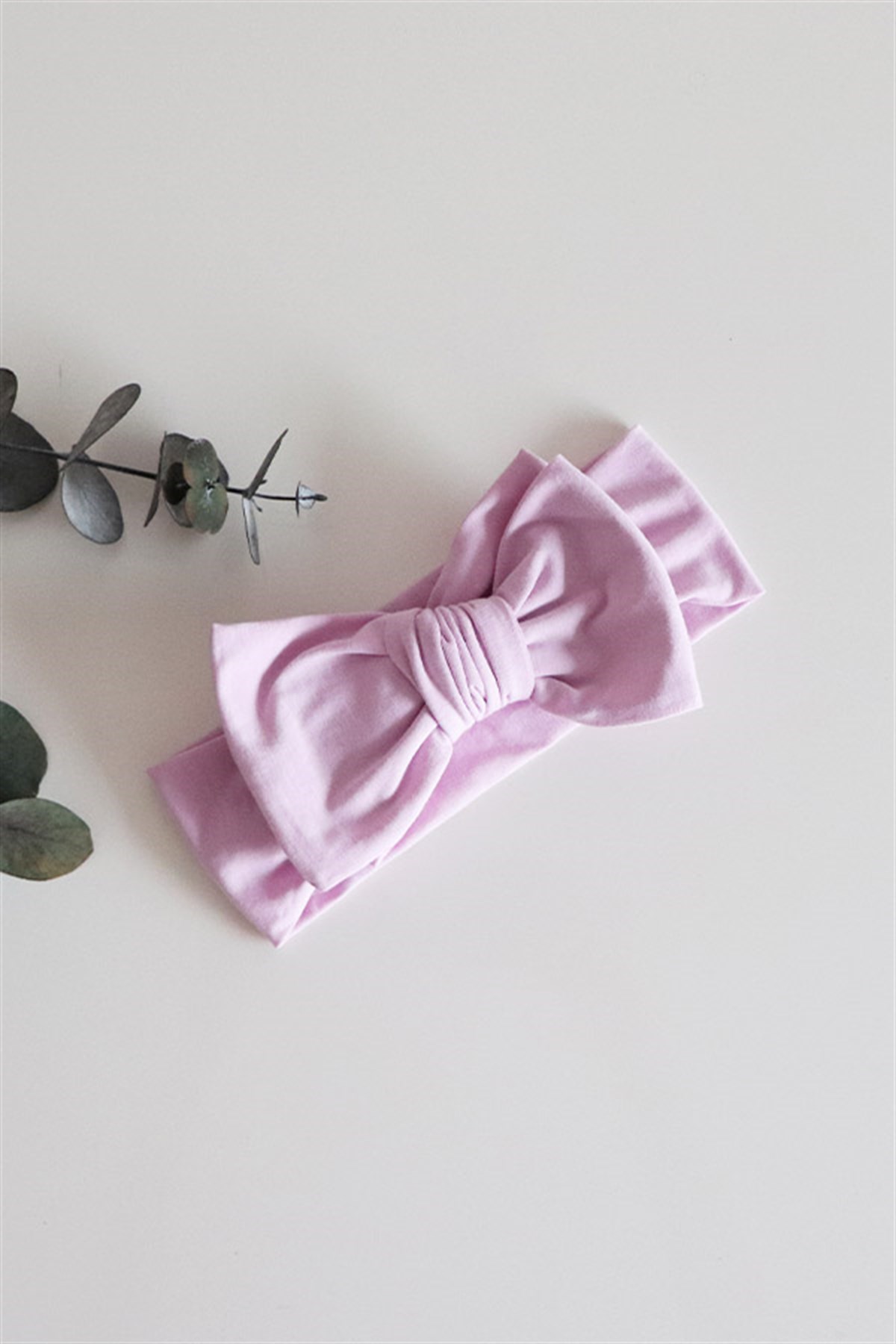 Lila Renkli Fiyonk Penye Bandana