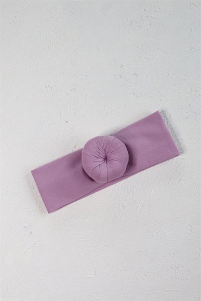 Lila Renkli Puanlı Bebek Donut Bandana