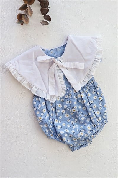 Mavi Renkli Papatya Bebek Romper