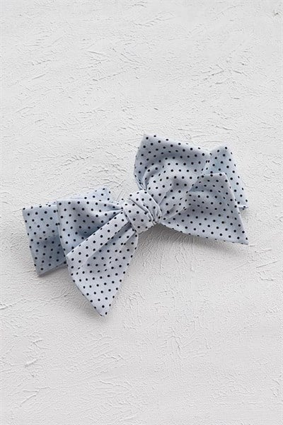 Mavi Renkli Puanlı Bebek Fiyonk Bandana