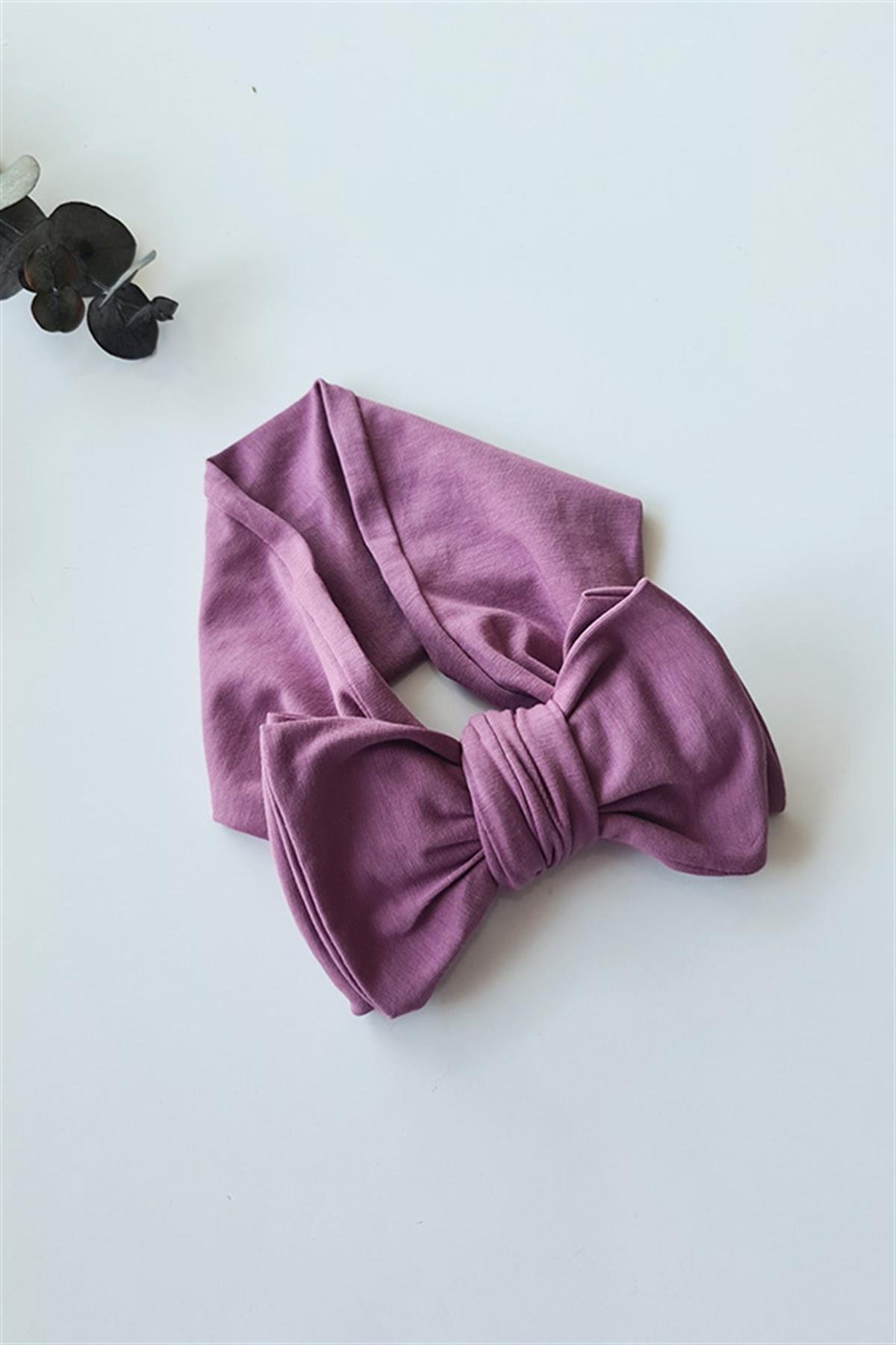 Menekşe Mor Renkli XXL Fiyonk Penye Bandana