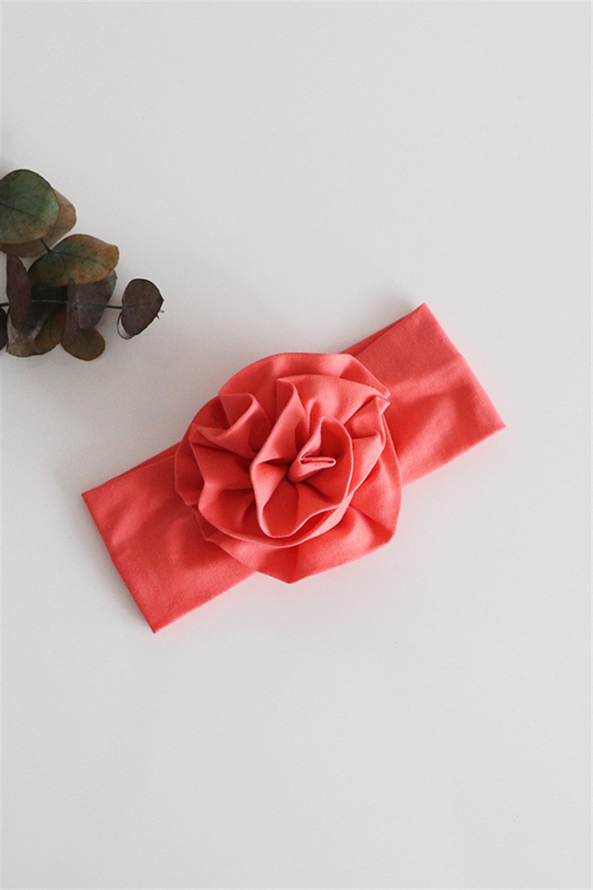Mercan Renkli Çiçek Bandana
