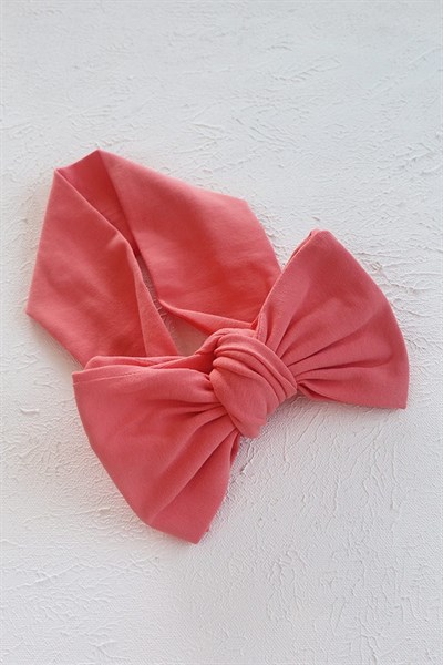 Mercan Renkli Fiyonk Penye Bandana