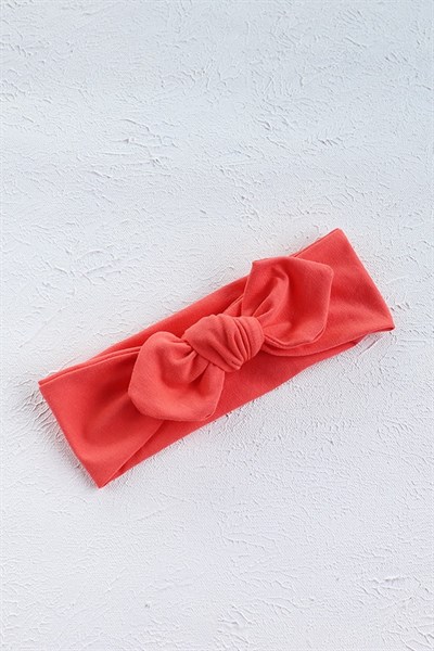 Mercan Renkli Tavşan Kulak Bandana