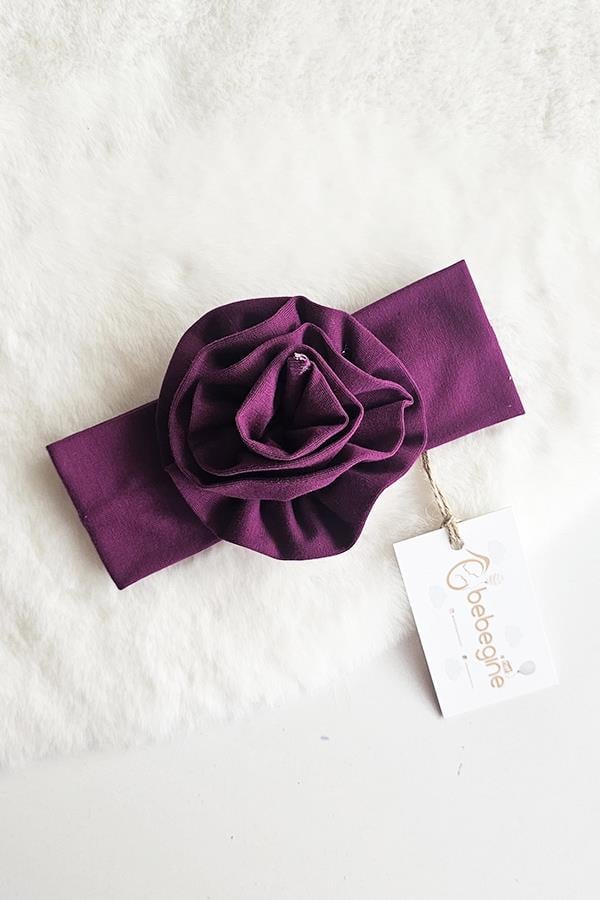 Mürdüm Renkli Bebek Çiçek Bandana