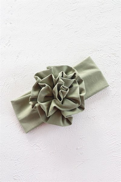 Pastel Yeşil Renkli Çiçek Bandana
