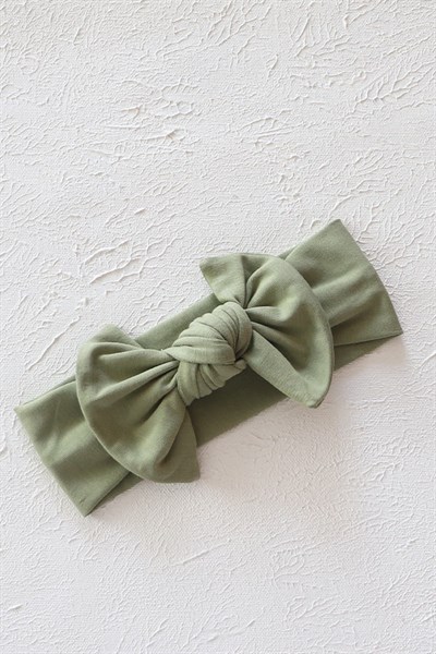 Pastel Yeşil Renkli Düğüm Fiyonk Bandana