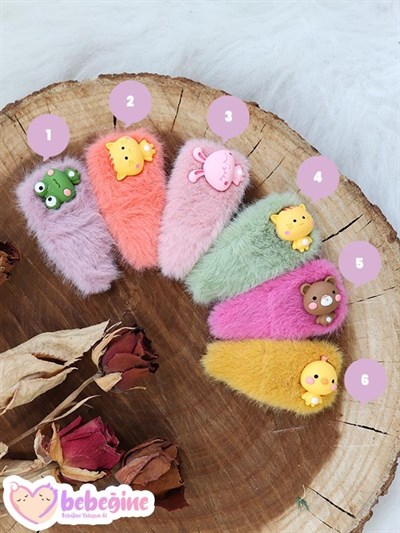 Peluş Hayvan Figürlü Çıtçıt Toka