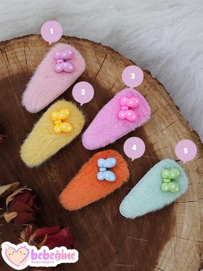 Peluş Kelebek Figürlü Çıtçıt Toka