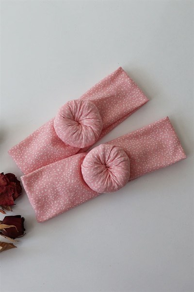 Pembe Renkli Benekli Donut Bandana