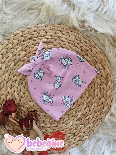 Pembe Renkli Ponponsuz Penye Bere