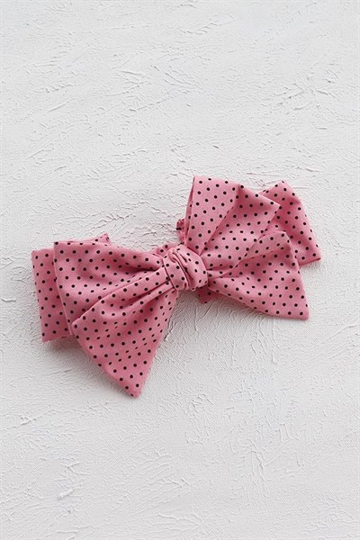 Pembe Renkli Puanlı Bebek Fiyonk Bandana