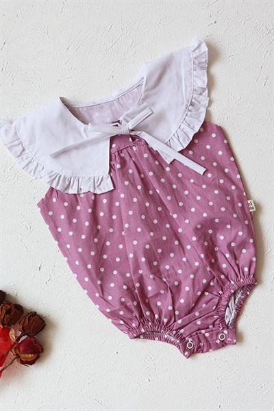 Pembe Renkli Puanlı Bebek Romper