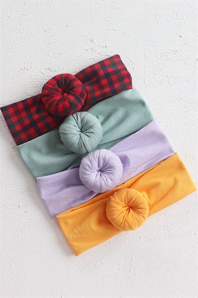 Rengarenk 4'lü Donut Bandana Seti Paket 1 (0 - 6 Ay)