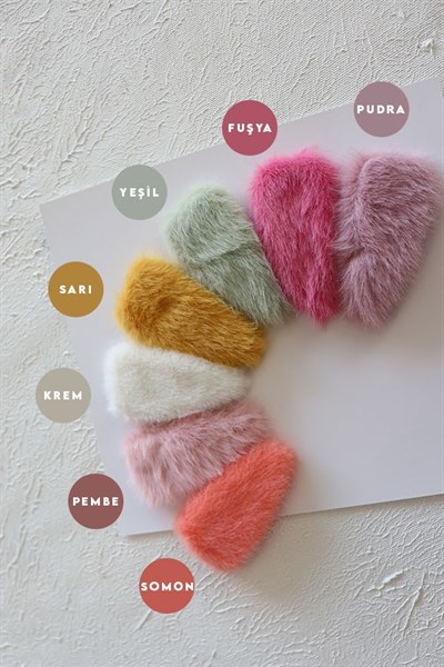 Rengarenk Peluş Çıtçıt Toka