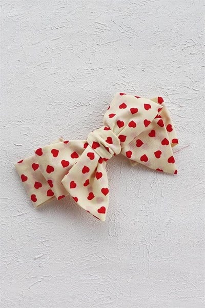 Sarı Kalp Desenli Bebek Fiyonk Bandana