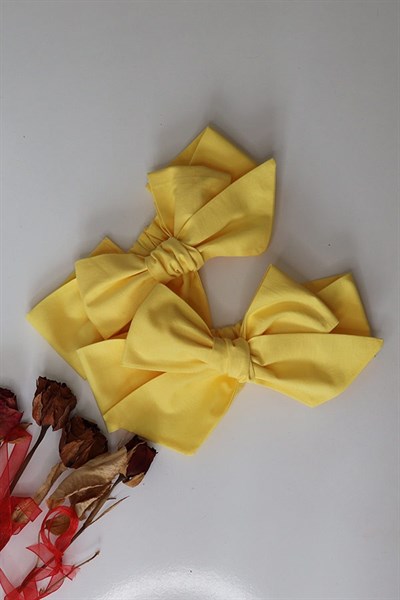Sarı Renkli Bebek Fiyonk Bandana