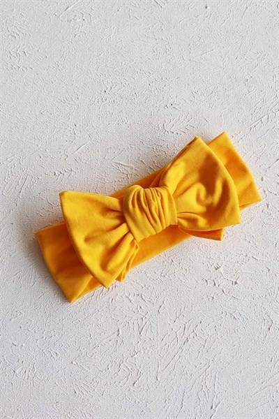 Sarı Renkli Fiyonk Penye Bandana