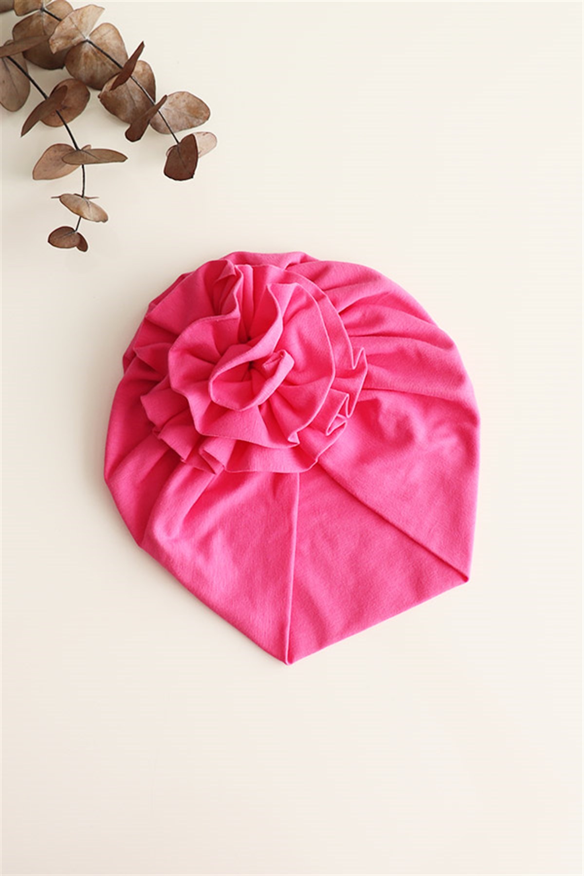 Şeker Pembe Renkli Çiçek Bone