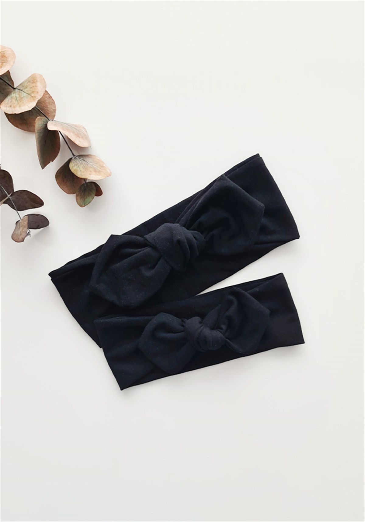Siyah Renk Anne-Bebek Tavşan Kulak Bandana